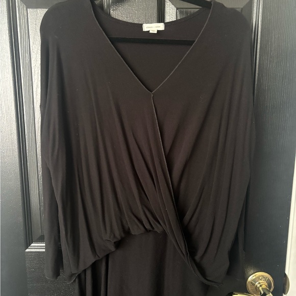 Silence + Noise Black V-Neck Dolman Sleeve Top - Picture 1 of 5